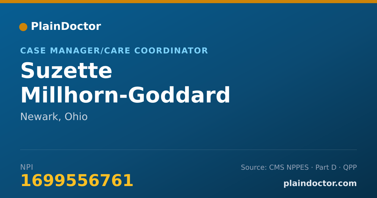 Shareable card for Suzette Millhorn-Goddard - Case Manager/Care Coordinator, Newark, OH