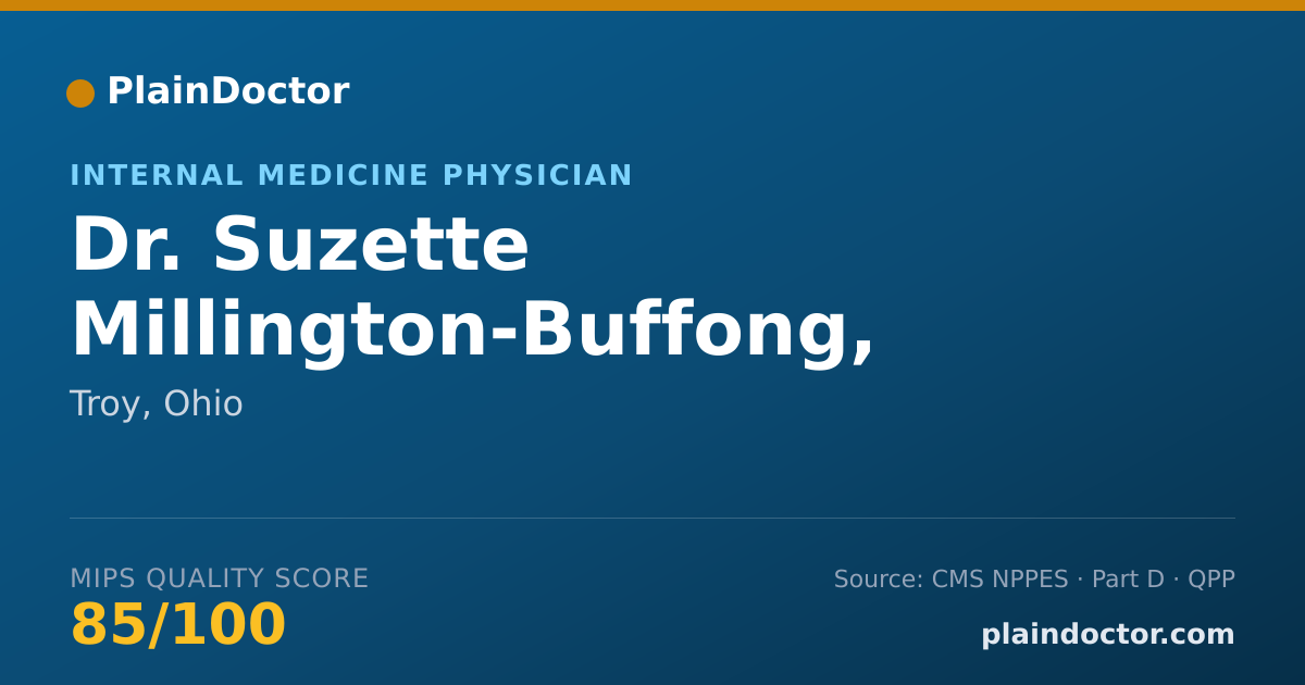 Shareable card for Suzette Millington-Buffong, D.O - Internal Medicine Physician, Troy, OH