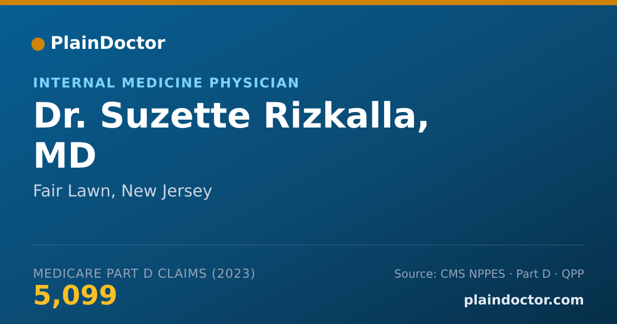 Shareable card for Suzette Rizkalla, MD - Internal Medicine Physician, Fair Lawn, NJ