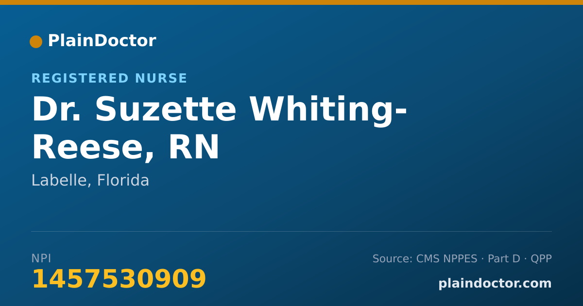 Shareable card for Suzette Whiting- Reese, RN - Registered Nurse, Labelle, FL