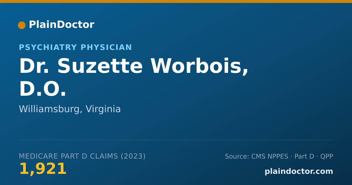 Shareable card for Suzette Worbois, D.O. - Psychiatry Physician, Williamsburg, VA