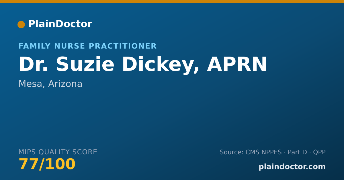 Shareable card for Suzie Dickey, APRN - Family Nurse Practitioner, Mesa, AZ