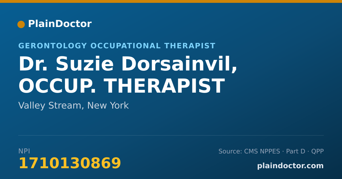 Shareable card for Suzie Dorsainvil, OCCUP. THERAPIST - Gerontology Occupational Therapist, Valley Stream, NY
