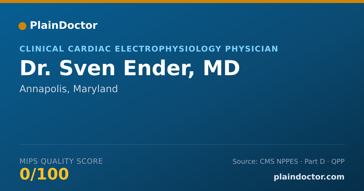 Shareable card for Sven Ender, MD - Clinical Cardiac Electrophysiology Physician, Annapolis, MD