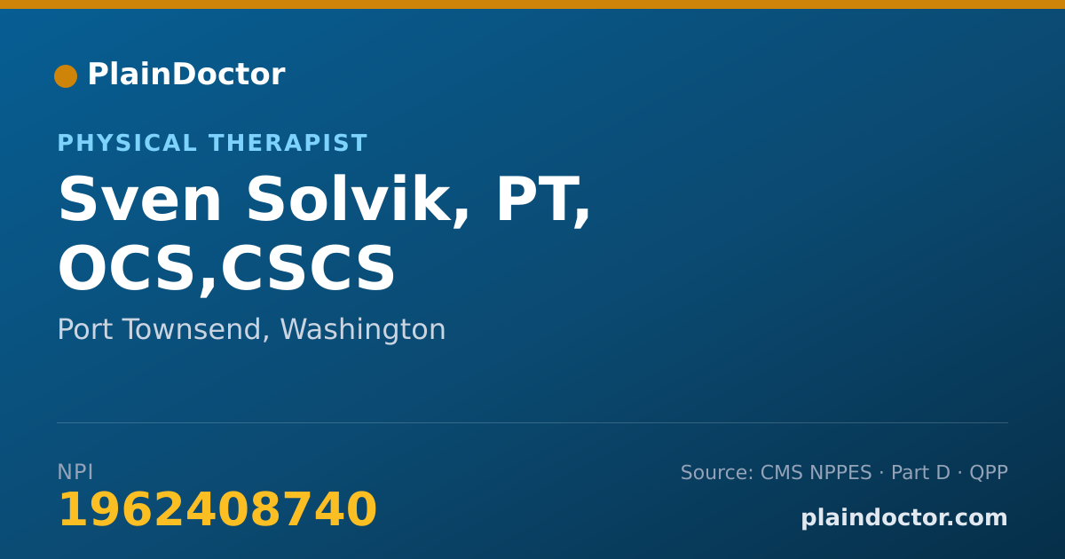 Shareable card for Sven Solvik, PT, OCS,CSCS - Physical Therapist, Port Townsend, WA