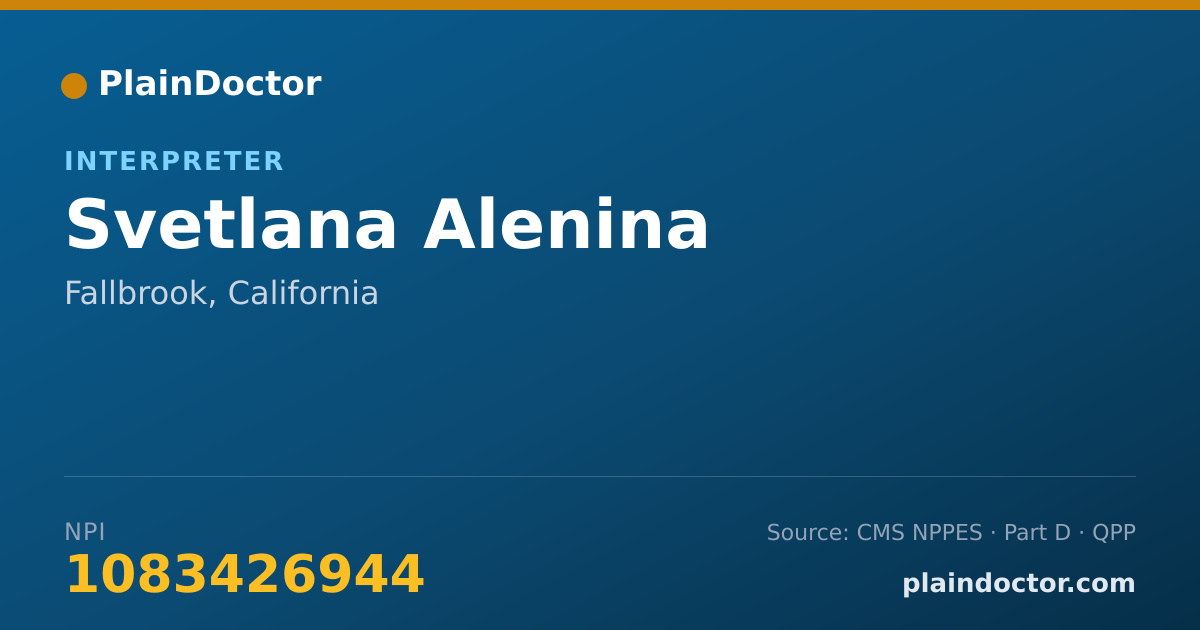 Shareable card for Svetlana Alenina - Interpreter, Fallbrook, CA