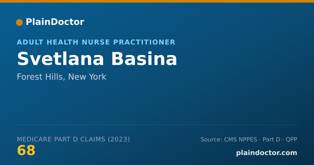 Shareable card for Svetlana Basina - Adult Health Nurse Practitioner, Forest Hills, NY
