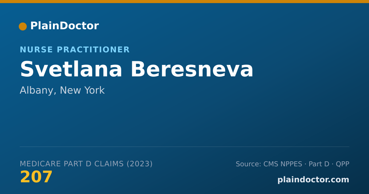 Shareable card for Svetlana Beresneva - Nurse Practitioner, Albany, NY