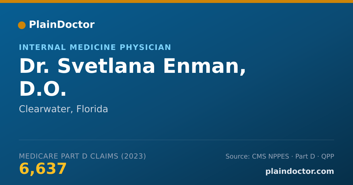 Shareable card for Svetlana Enman, D.O. - Internal Medicine Physician, Clearwater, FL