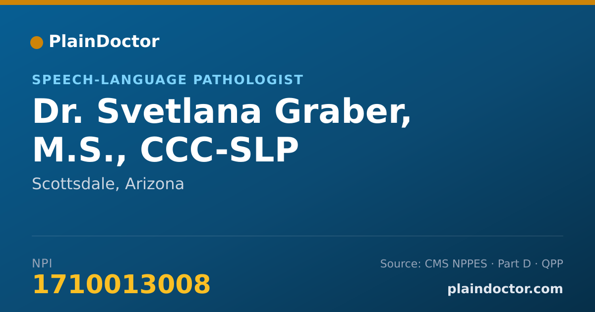 Shareable card for Svetlana Graber, M.S., CCC-SLP - Speech-Language Pathologist, Scottsdale, AZ