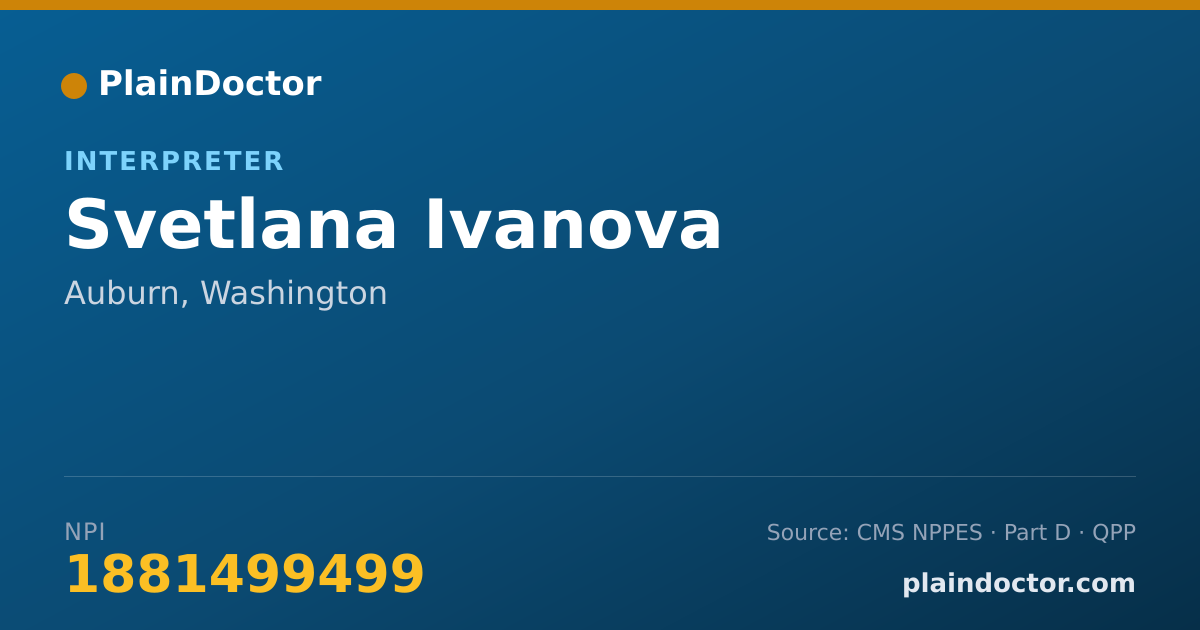 Shareable card for Svetlana Ivanova - Interpreter, Auburn, WA