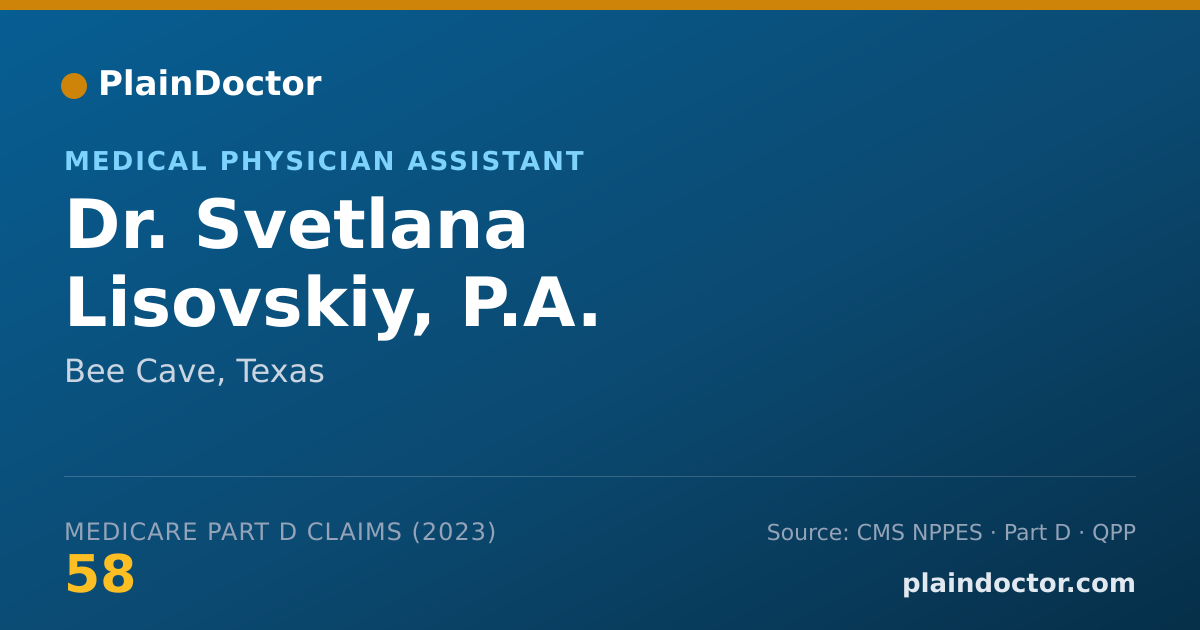 Shareable card for Svetlana Lisovskiy, P.A. - Medical Physician Assistant, Bee Cave, TX