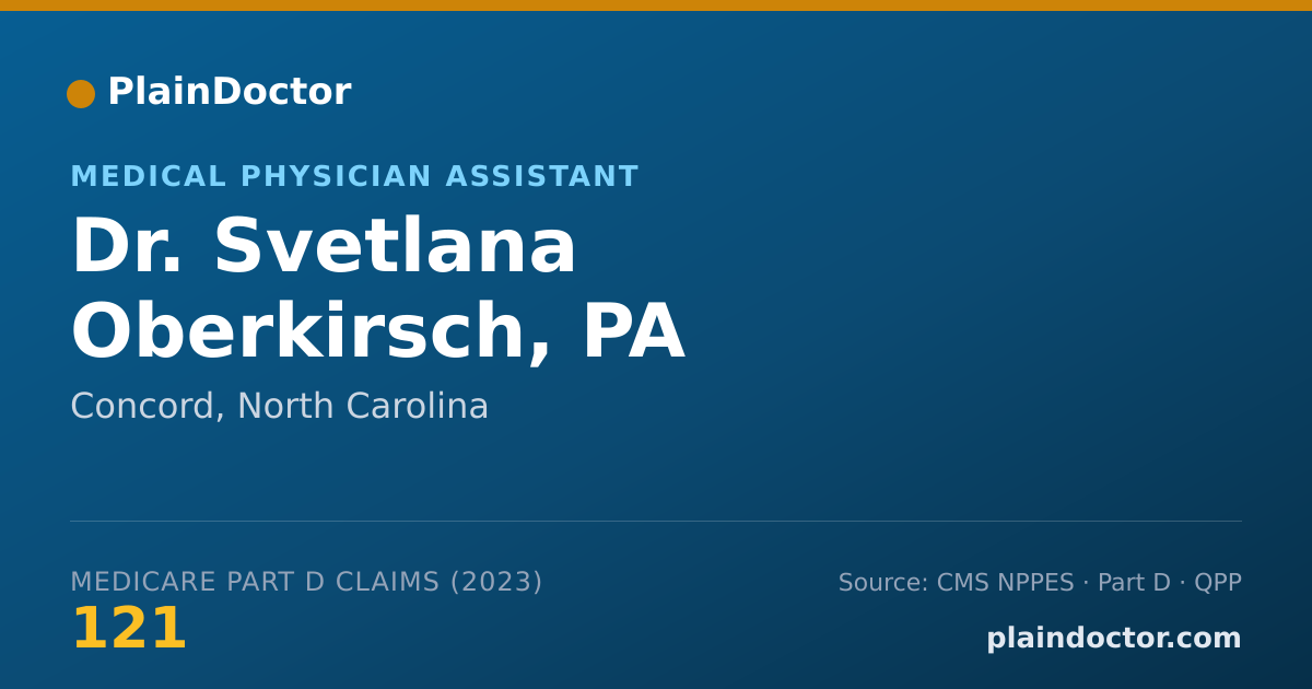 Shareable card for Svetlana Oberkirsch, PA - Medical Physician Assistant, Concord, NC