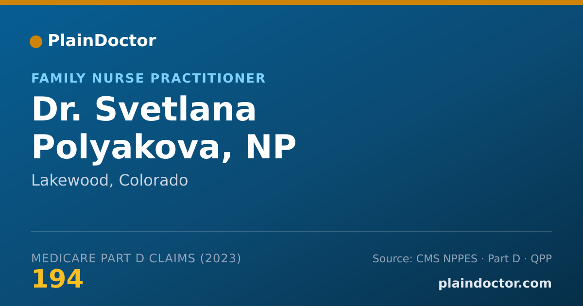 Shareable card for Svetlana Polyakova, NP - Family Nurse Practitioner, Lakewood, CO