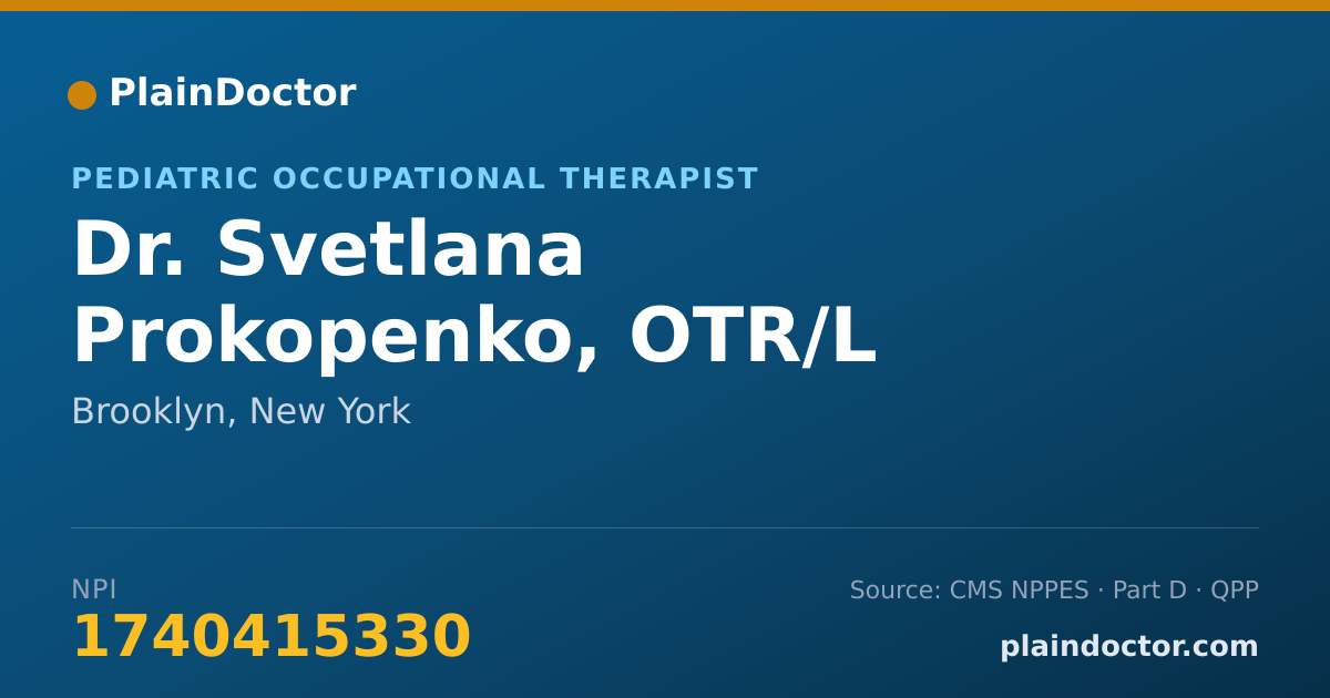 Shareable card for Svetlana Prokopenko, OTR/L - Pediatric Occupational Therapist, Brooklyn, NY