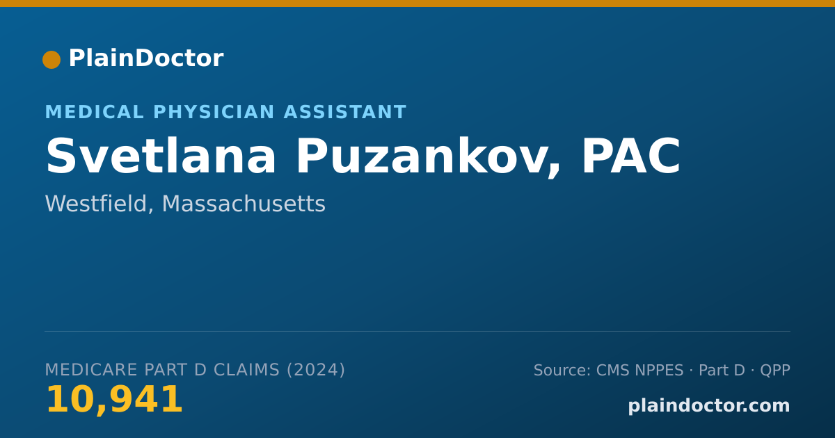 Shareable card for Svetlana Puzankov, PAC - Medical Physician Assistant, Westfield, MA