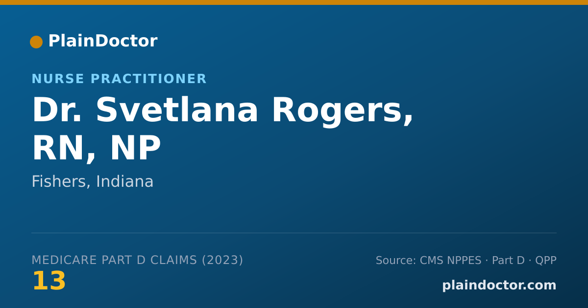 Shareable card for Svetlana Rogers, RN, NP - Nurse Practitioner, Fishers, IN