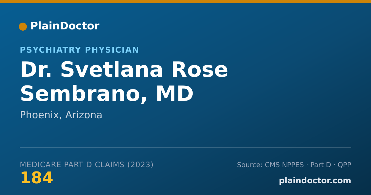 Shareable card for Svetlana Rose Sembrano, MD - Psychiatry Physician, Phoenix, AZ