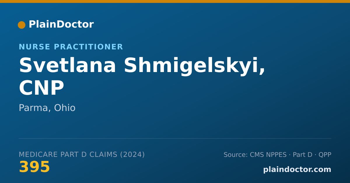 Shareable card for Svetlana Shmigelskyi, CNP - Nurse Practitioner, Parma, OH