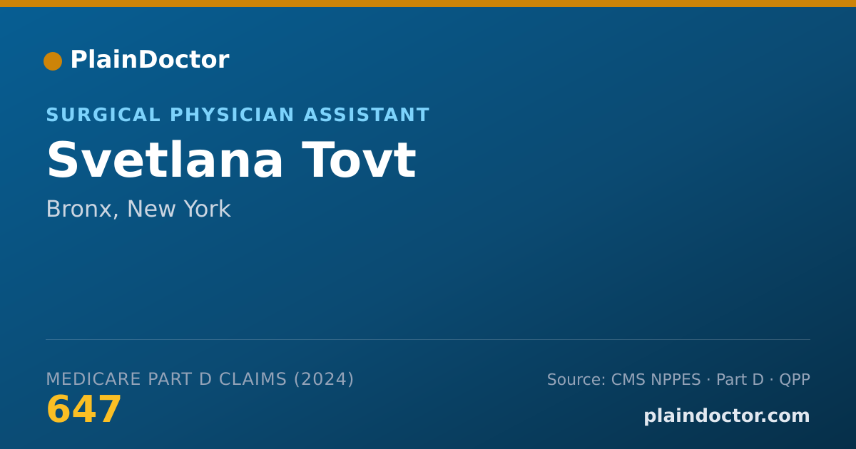 Shareable card for Svetlana Tovt - Surgical Physician Assistant, Bronx, NY