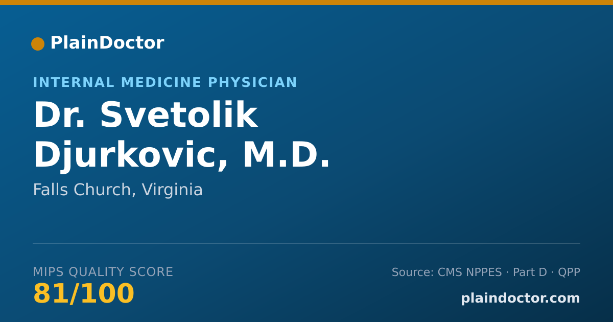 Shareable card for Svetolik Djurkovic, M.D. - Internal Medicine Physician, Falls Church, VA