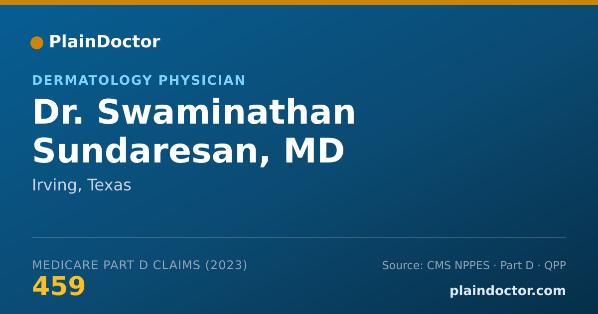 Shareable card for Swaminathan Sundaresan, MD - Dermatology Physician, Irving, TX