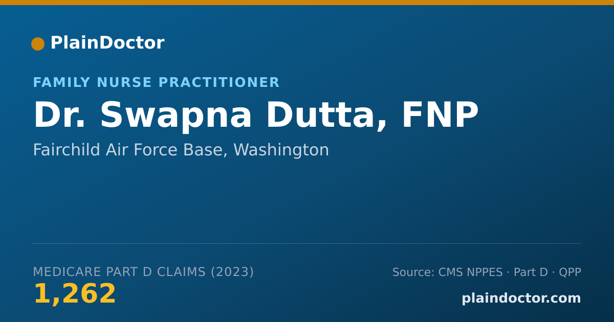 Shareable card for Swapna Dutta, FNP - Family Nurse Practitioner, Fairchild Air Force Base, WA