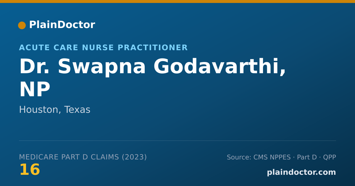 Shareable card for Swapna Godavarthi, NP - Acute Care Nurse Practitioner, Houston, TX