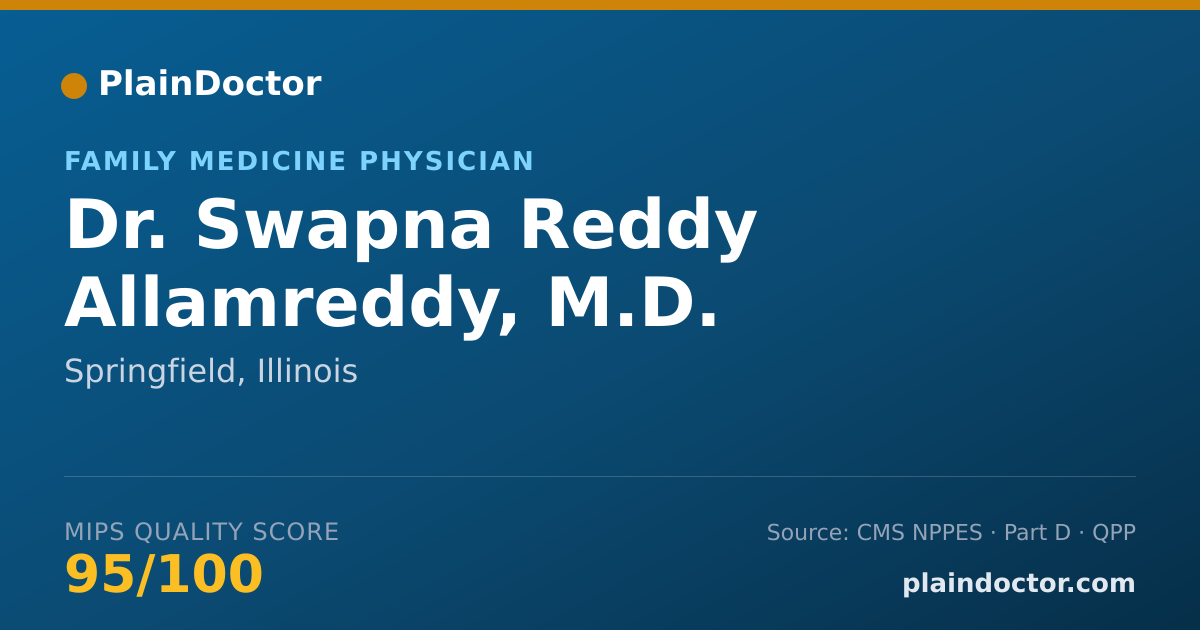 Shareable card for Swapna Reddy Allamreddy, M.D. - Family Medicine Physician, Springfield, IL