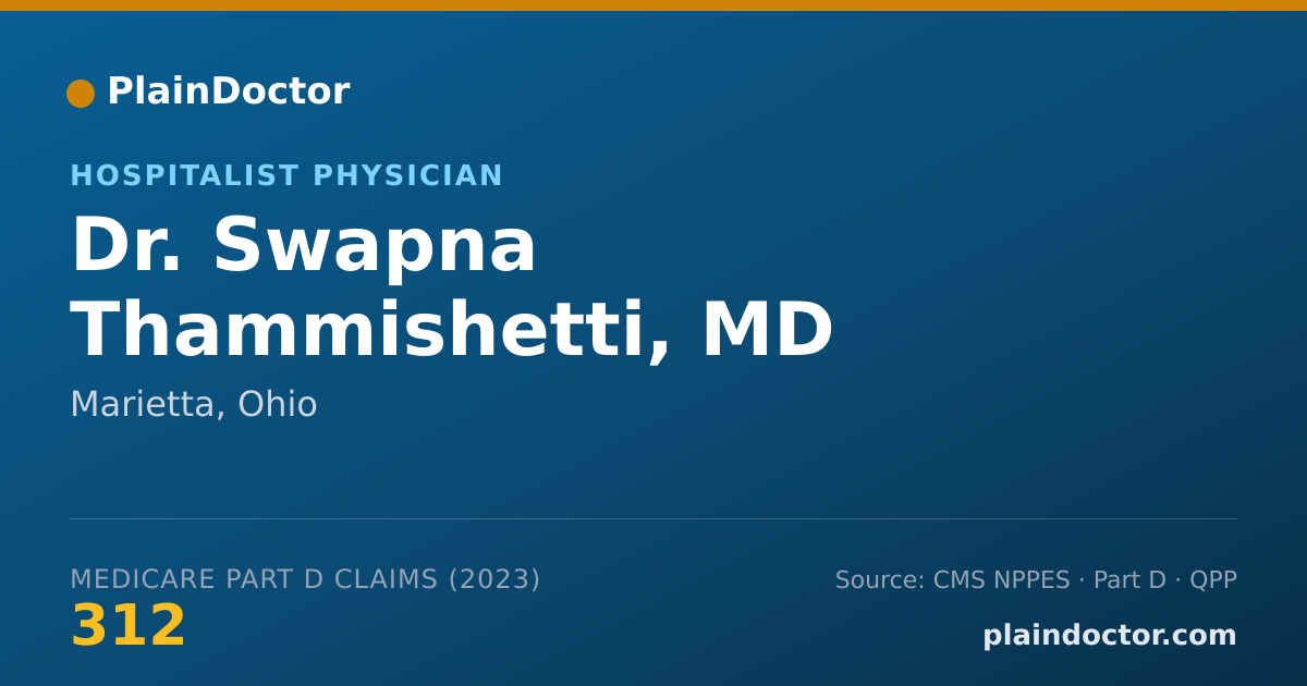 Shareable card for Swapna Thammishetti, MD - Hospitalist Physician, Marietta, OH