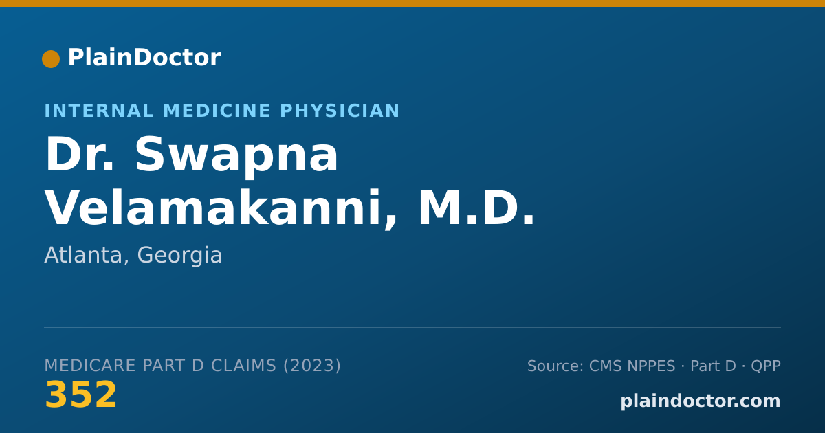 Shareable card for Swapna Velamakanni, M.D. - Internal Medicine Physician, Atlanta, GA