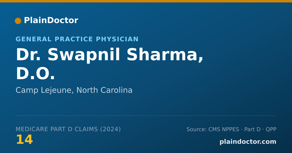 Shareable card for Swapnil Sharma, D.O. - General Practice Physician, Camp Lejeune, NC