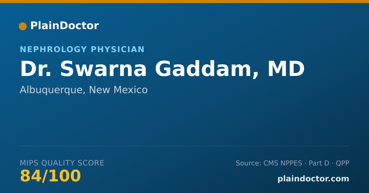 Shareable card for Swarna Gaddam, MD - Nephrology Physician, Albuquerque, NM