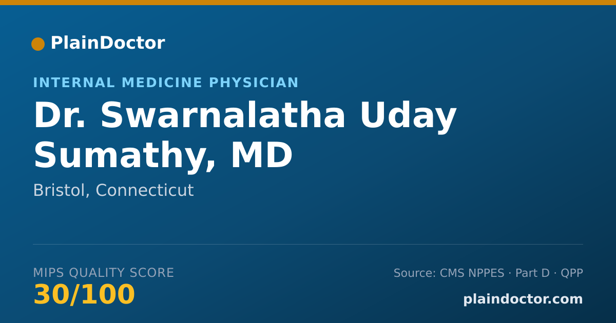 Shareable card for Swarnalatha Uday Sumathy, MD - Internal Medicine Physician, Bristol, CT