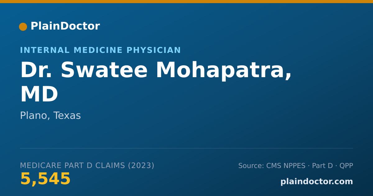 Shareable card for Swatee Mohapatra, MD - Internal Medicine Physician, Plano, TX