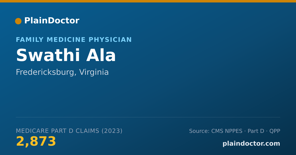 Shareable card for Swathi Ala - Family Medicine Physician, Fredericksburg, VA