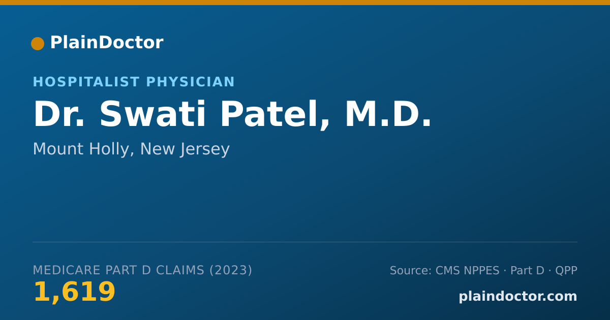 Shareable card for Swati Patel, M.D. - Hospitalist Physician, Mount Holly, NJ