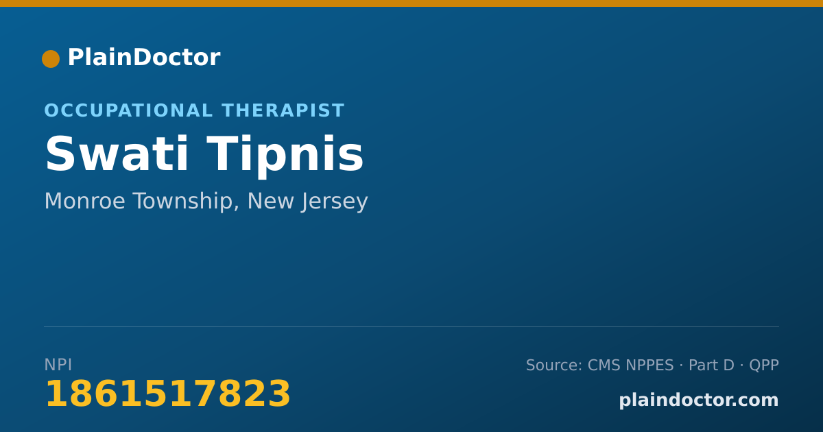 Shareable card for Swati Tipnis - Occupational Therapist, Monroe Township, NJ