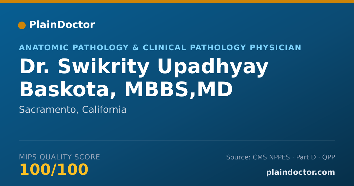 Shareable card for Swikrity Upadhyay Baskota, MBBS,MD - Anatomic Pathology & Clinical Pathology Physician, Sacramento, CA