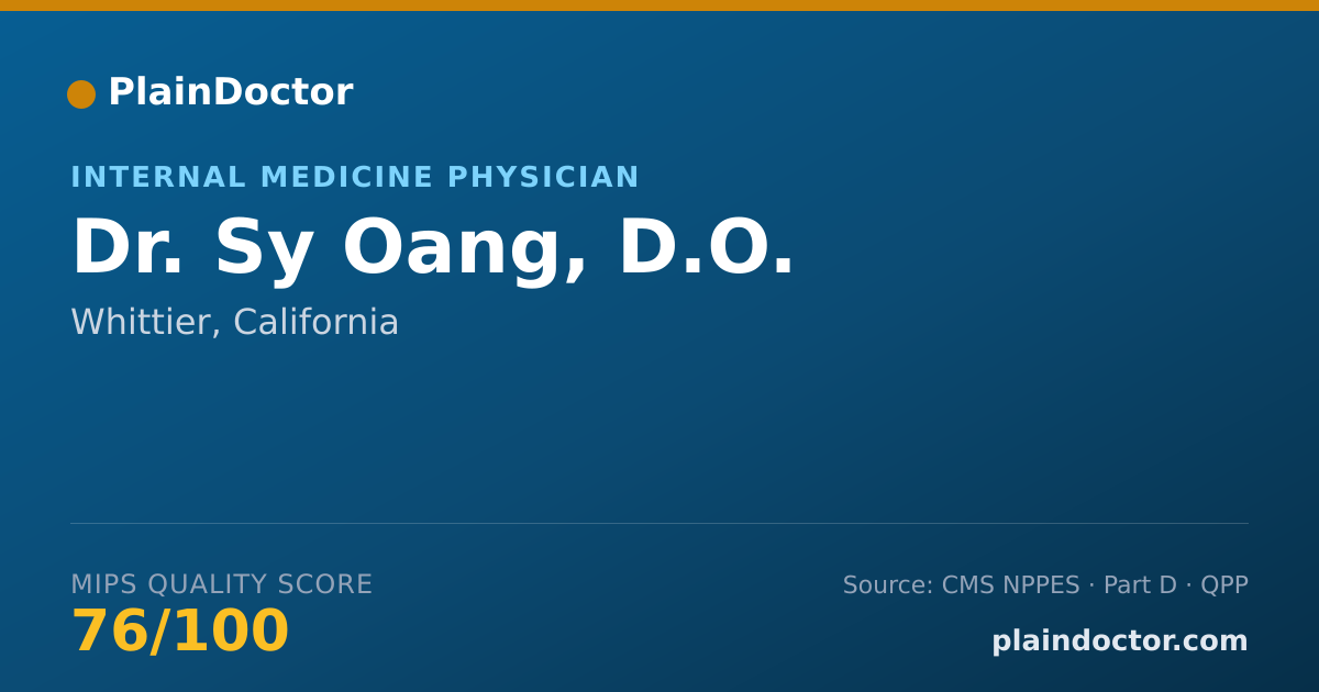 Shareable card for Sy Oang, D.O. - Internal Medicine Physician, Whittier, CA