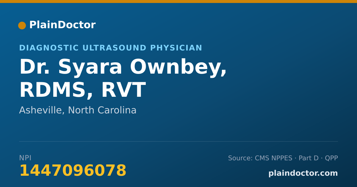 Shareable card for Syara Ownbey, RDMS, RVT - Diagnostic Ultrasound Physician, Asheville, NC