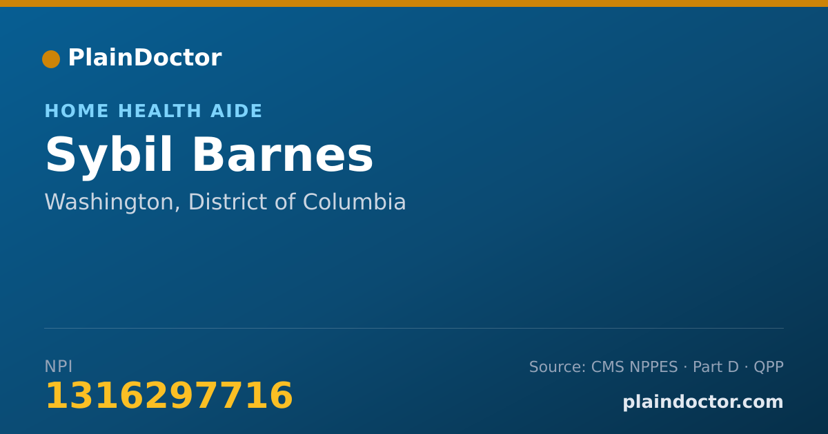 Shareable card for Sybil Barnes - Home Health Aide, Washington, DC