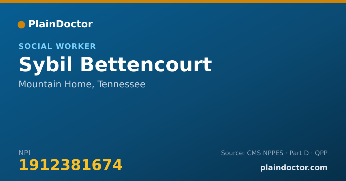 Shareable card for Sybil Bettencourt - Social Worker, Mountain Home, TN