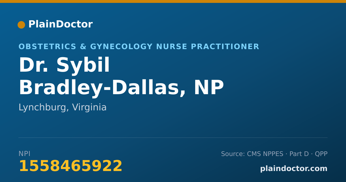 Shareable card for Sybil Bradley-Dallas, NP - Obstetrics & Gynecology Nurse Practitioner, Lynchburg, VA
