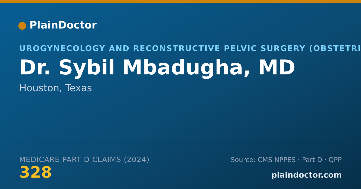 Shareable card for Sybil Mbadugha, MD - Urogynecology and Reconstructive Pelvic Surgery (Obstetrics & Gynecology) Physician, Houston, TX
