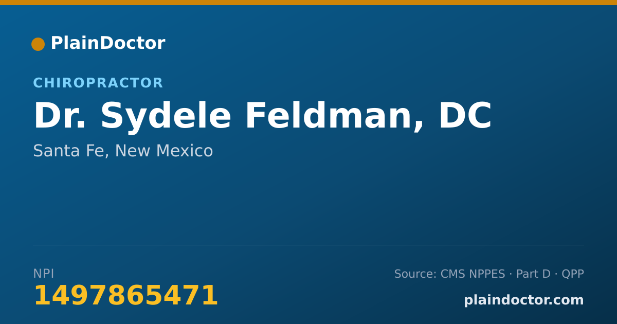 Shareable card for Sydele Feldman, DC - Chiropractor, Santa Fe, NM