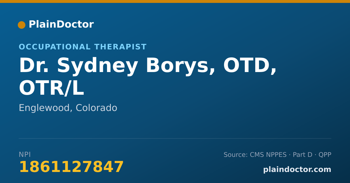 Shareable card for Sydney Borys, OTD, OTR/L - Occupational Therapist, Englewood, CO