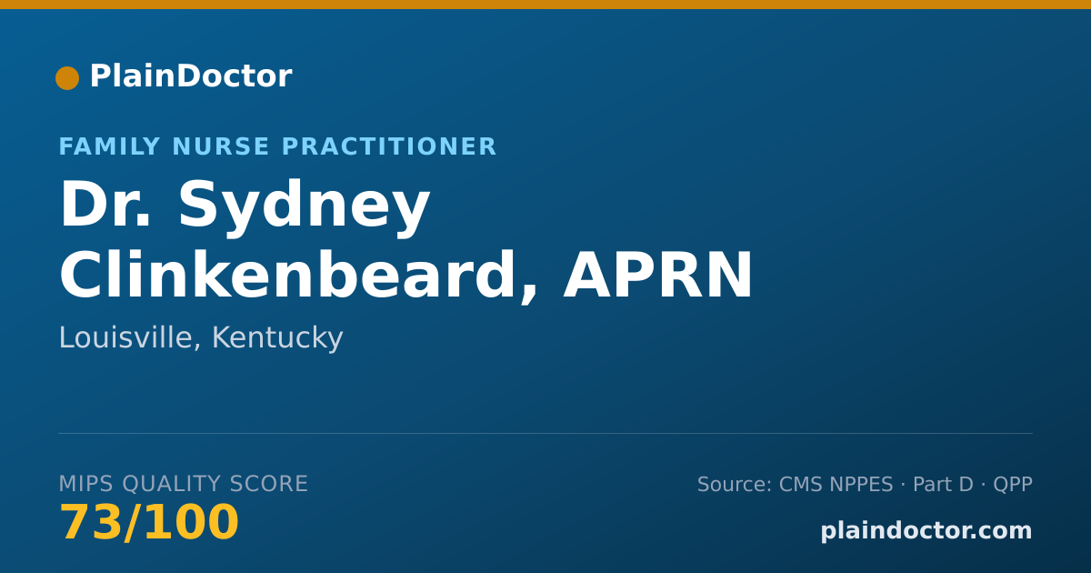 Shareable card for Sydney Clinkenbeard, APRN - Family Nurse Practitioner, Louisville, KY