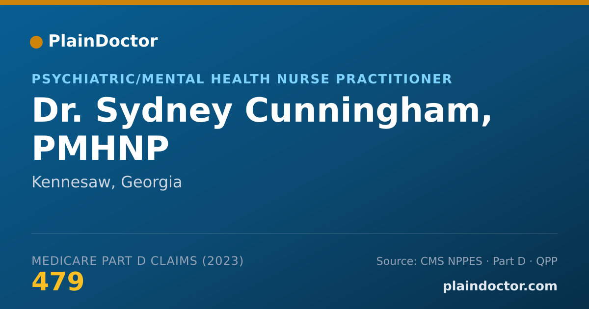 Shareable card for Sydney Cunningham, PMHNP - Psychiatric/Mental Health Nurse Practitioner, Kennesaw, GA
