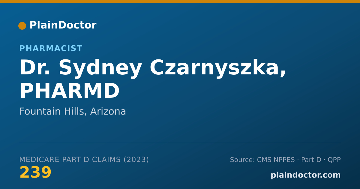 Shareable card for Sydney Czarnyszka, PHARMD - Pharmacist, Fountain Hills, AZ